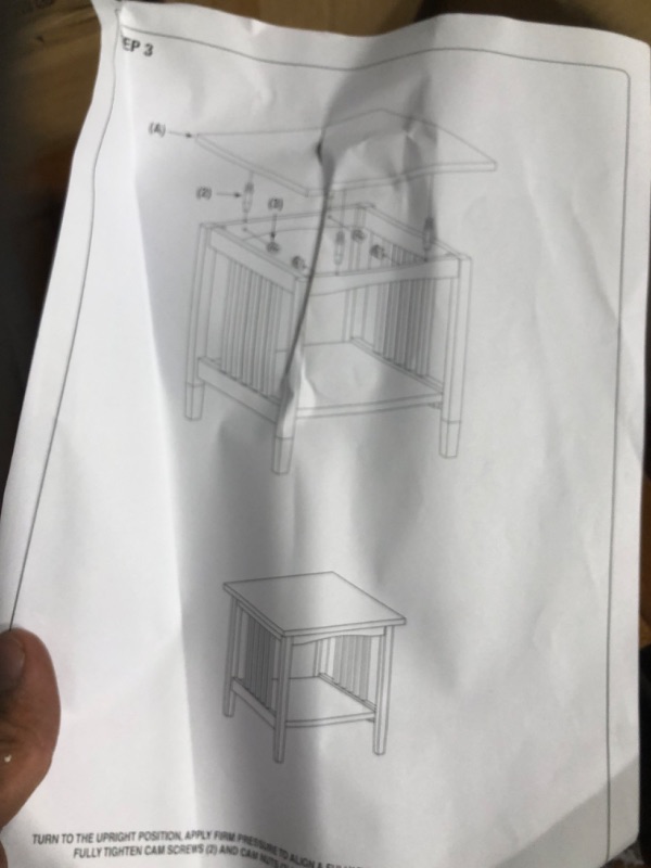 Photo 3 of [FOR PARTS, READ NOTES]
OSP Home Furnishings Sierra End Table with Lower Storage Shelf and Mission Style Side Panels, Ash Brown 1