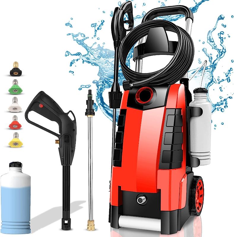 Photo 1 of Electric Pressure Washer TE3000 1.9GPM Pressure Washer Portable Power Washer 1800W High Pressure Cleaner Machine with 4 Nozzles Foam Cannon,Best for Cleaning Homes, Cars, Driveways, Patios
