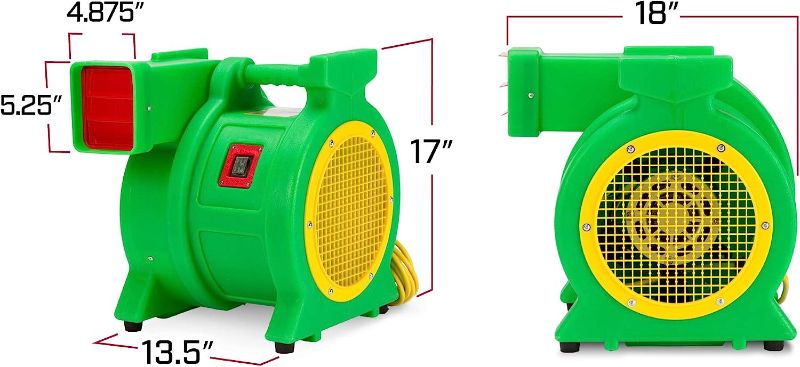 Photo 1 of B-Air Kodiak 1-1/2 HP Air Blower | Powerful Bounce House Blower Fan for Large Inflatable Bounce House, Bouncy Castle and Slides
