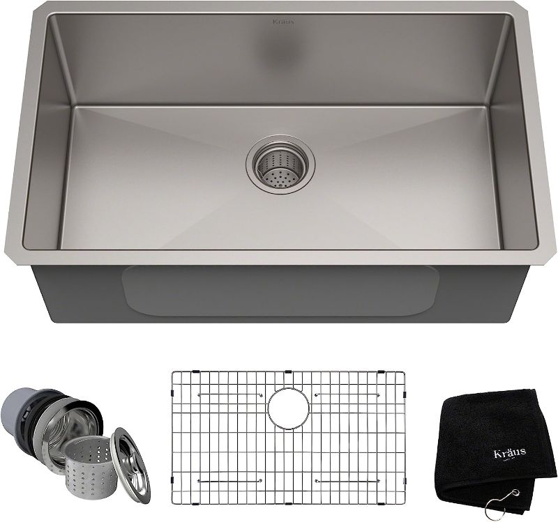 Photo 1 of **STOCK PHOTO REFERENCE ONLY**Kraus KHU100-30 Kitchen Sink, 30 Inch, Stainless Steel BLACK