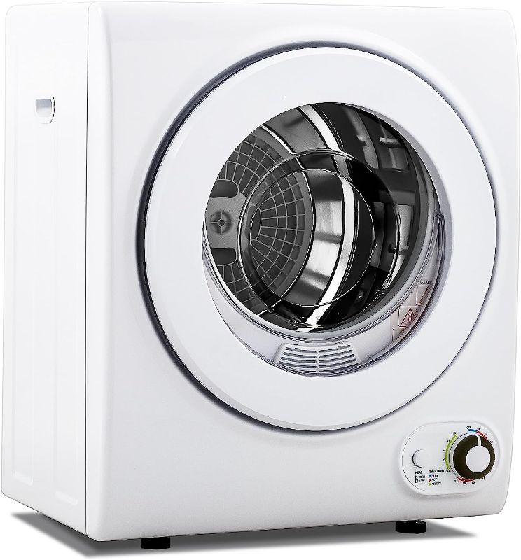 Photo 1 of ***NEEDS CLEANING***Euhomy 110V Compact Laundry Dryer, 1.4 cu.ft Front Load Stainless Steel Clothes Dryers with Stainless Steel Tub, Control Panel Downside Easy Control for 4 Automatic Drying Mode, White
