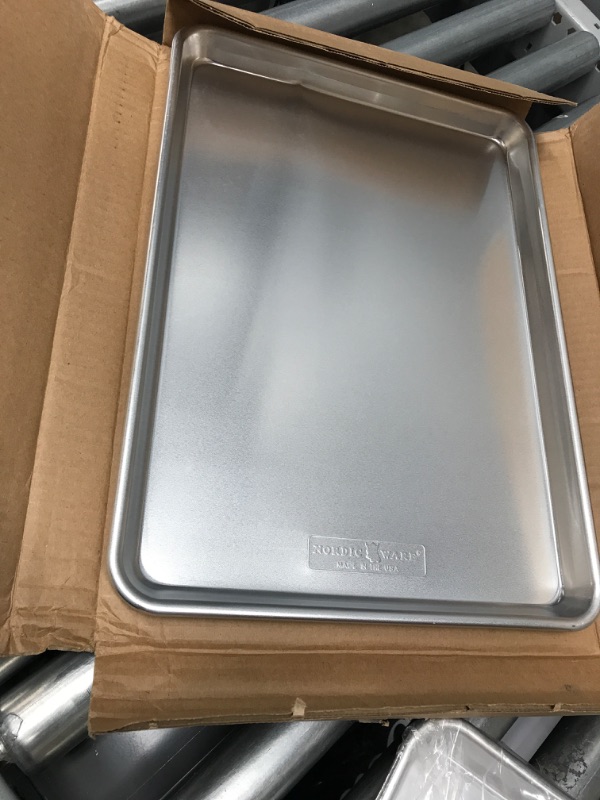 Photo 2 of ***ONE PAN & DENTED**  Nordic Ware Natural Aluminum Commercial Baker's Half Sheet, Silver