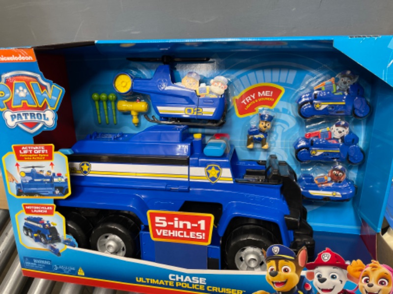 Photo 1 of **BRAND NEW**
Paw Patrol, Chase’s 5-in-1 Ultimate Cruiser with Lights and Sounds, for Kids Aged 3 and up English Only Packaging