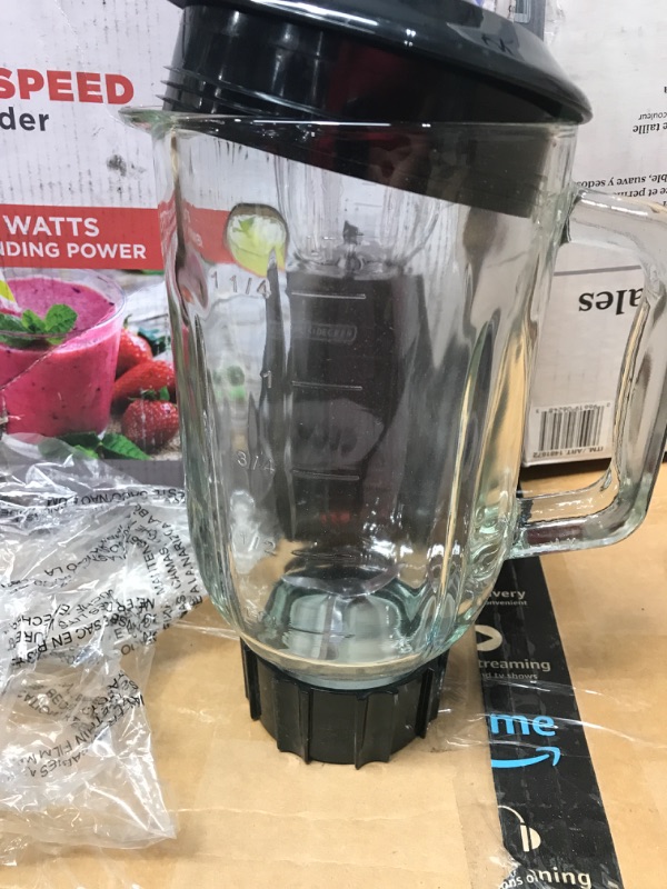 Photo 2 of ** MISSING BLENDER BASE *** BLACK+DECKER Countertop Blender with 5-Cup Glass Jar, 10-Speed Settings, Black, BL2010BG