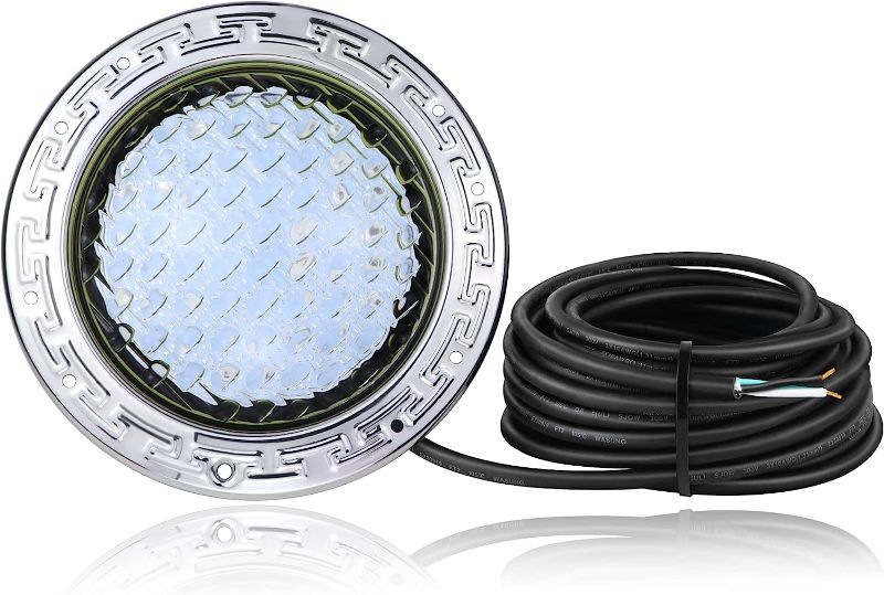 Photo 1 of 12V LED Pool Light 100FT, 10 Inch Color Changing Pool Light Bulb for Inground Pool, Underwater Swimming Pool Spa Light Replacement Compatible with pentair Pool Fixtures
