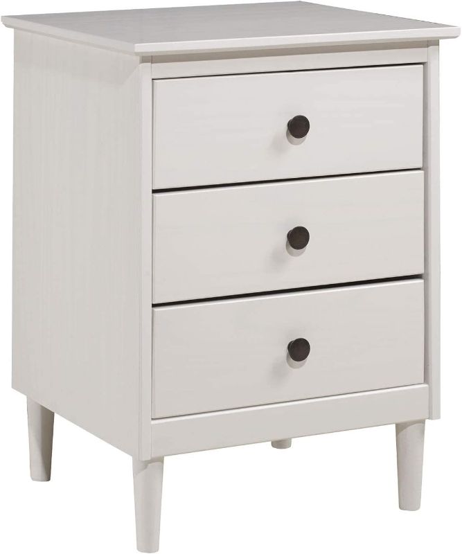 Photo 1 of *READ NOTES*Traditional Wood 3 Drawer Nightstand Side Table Bedroom Storage Drawer and Shelf Bedside End Table, White(UNKNOWN BRAND)