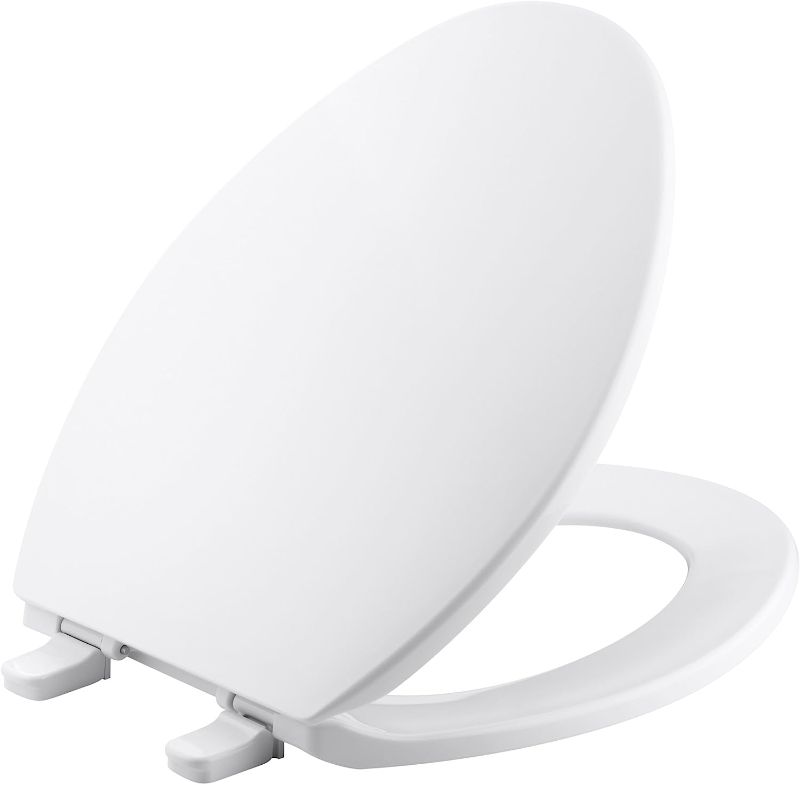Photo 1 of (BRAND NEW) 4774-0 Brevia Q2 Advantage Toilet Seat White, Kohler Brevia Q2 Elongated Closed-Front Toilet Seat with Quick-Release and Quick-Attach Hinges