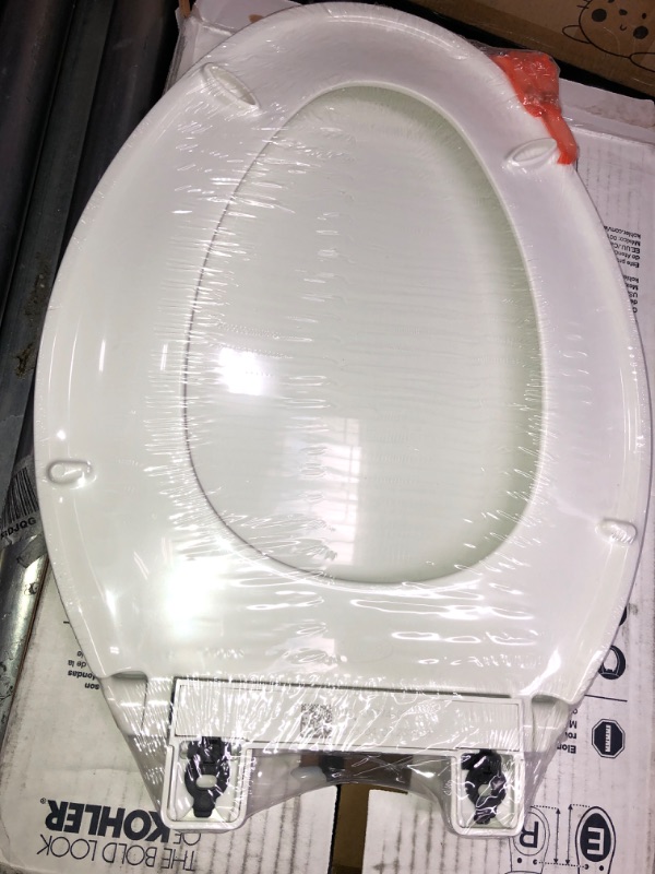 Photo 2 of (BRAND NEW) 4774-0 Brevia Q2 Advantage Toilet Seat White, Kohler Brevia Q2 Elongated Closed-Front Toilet Seat with Quick-Release and Quick-Attach Hinges