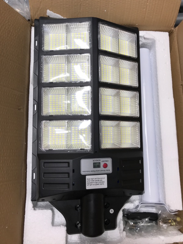 Photo 2 of ***MISSING PARTS NOT FUNCTIONAL***800W Solar Street Light, 60000LM IP66 Waterproof Solar Security Flood Lights Outdoor Motion Sensor, Dusk to Dawn Solar LED Light Lamp with Remote & Light Sensor for Garden,Yard, Path, Parking Lot