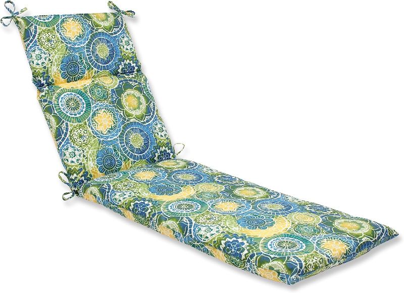 Photo 1 of  Pillow Perfect Outdoor/Indoor Omnia Lagoon Chaise Lounge Cushion, 1 Count (Pack of 1), Blue
