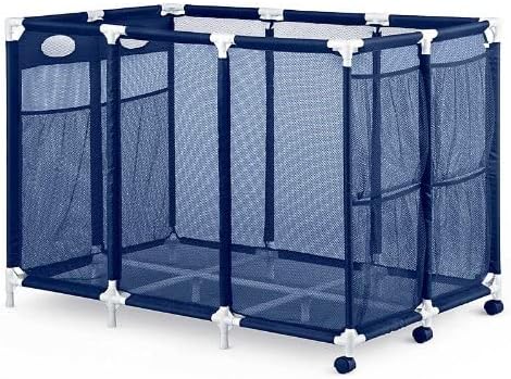 Photo 1 of *MISSING PARTS** Modern Blue Pool Storage Bin - XX-Large | Perfect Contemporary Nylon Mesh Basket Organizer For Your Goggles, Beach Balls, Floats, Swim Toys & Accessories | Air Dry Items Quickly & Easily Roll The Mesh Storage Bins To Your Home Garage or S