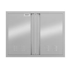 Photo 1 of 24" H x 24" W Stainless Steel Outdoor Kitchen Door with Recessed Handle 304 Stainless Steel Double Access Door for BBQ Island, Grilling Station
