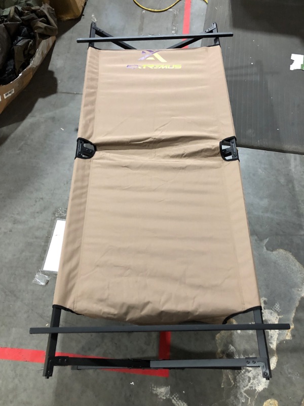 Photo 4 of **SEE NOTES**
Extremus New Komfort Camp Cot, Folding Camping Cot, Guest Bed, 300 lbs Capacity, Steel Frame, Strong 300D Polyester Surface, Includes Side Storage Organizer...
