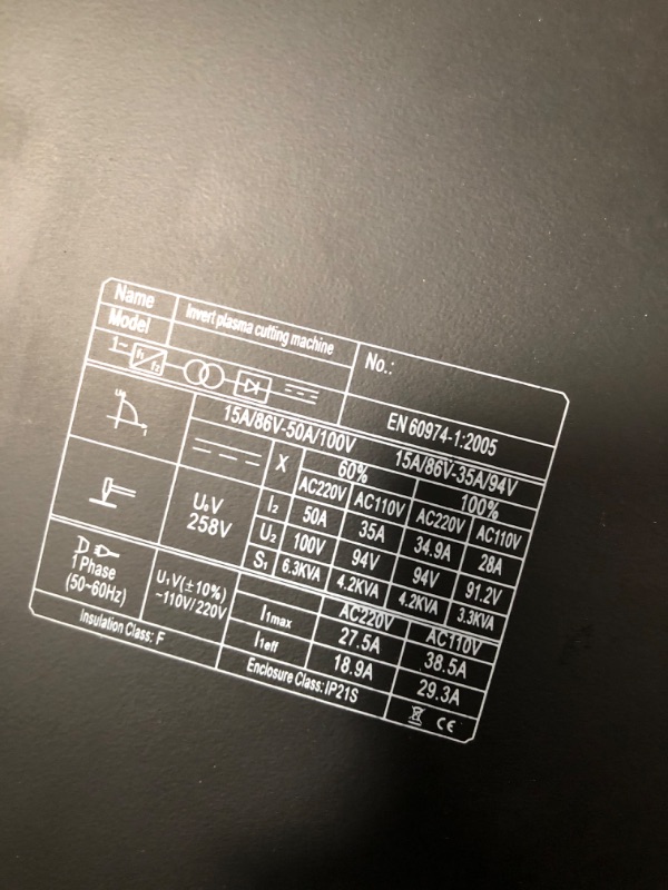 Photo 7 of ***PARTS ONLY NOT FUNCTIONAL***hynade Pilot Arc Plasma Cutter, PLC-50DP 50Amp High Frequency Non-Touch Pilot Arc Digital Plasma Cutter, DC Inverter 110/220V Dual Voltage Cutting Machine (PLC-50DP)