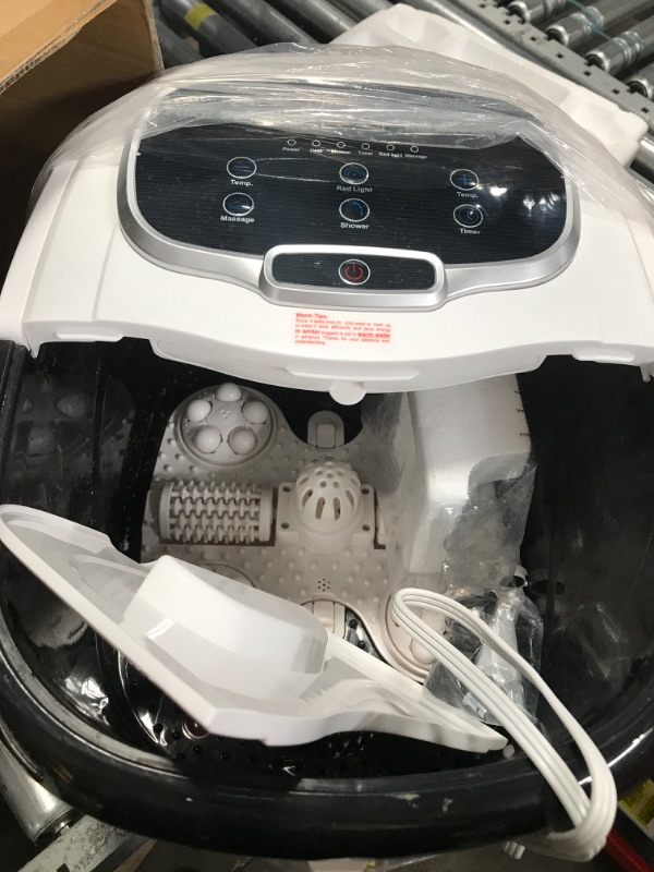 Photo 3 of ***NEEDS CLEANING***H&B Luxuries Large Motorized Foot Spa Bath Massager with Heat and Jets, Electric Automatic Shiatsu Pedicure Massage Rollers, Adjustable Waterfall Shower for Foot Pain Relief, Black Style 2