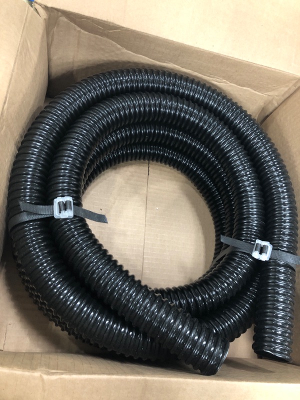 Photo 2 of 1" Dia. Corrugated Pond Tubing 1-Inch ID, 20 FT Length, Black PVC Kinkproof Strong Flex Tubing Made in USA