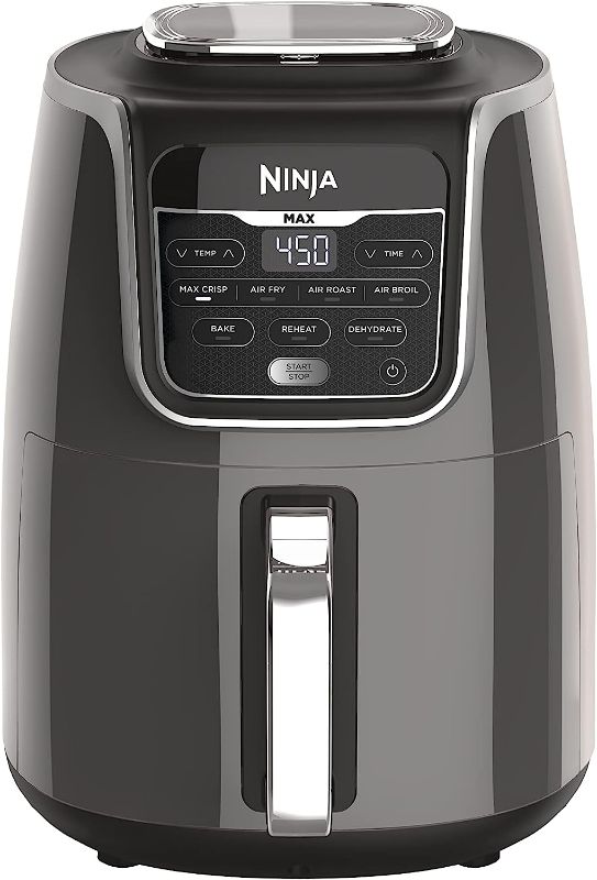 Photo 2 of Ninja AF161 Max XL Air Fryer that Cooks, Crisps, Roasts, Bakes, Reheats and Dehydrates, with 5.5 Quart Capacity, and a High Gloss Finish, Grey
