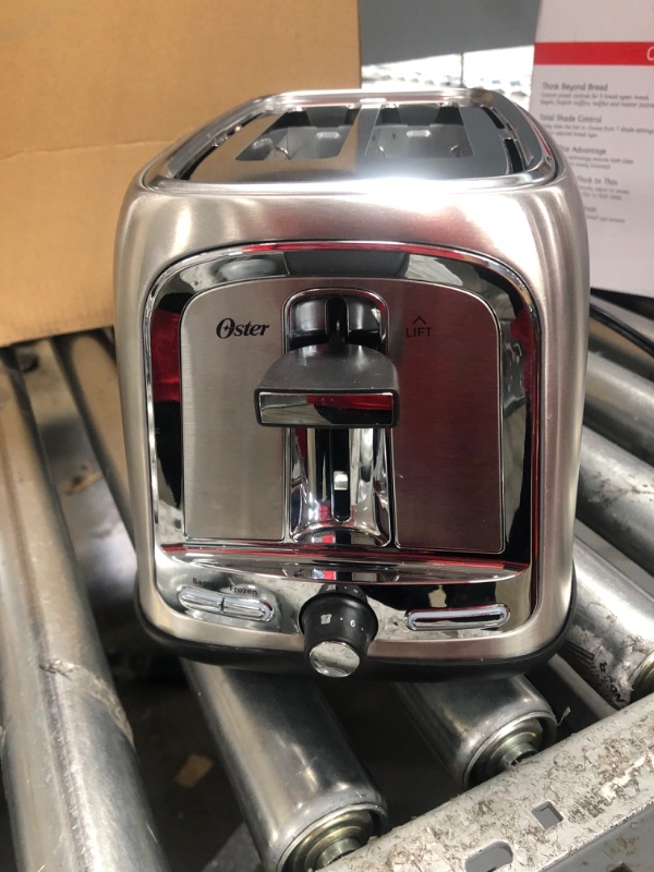 Photo 1 of Oster 7.5 x 11 x 8 in. 2-Slice Extra Wide Slot Toaster Stainless Steel OS462445
