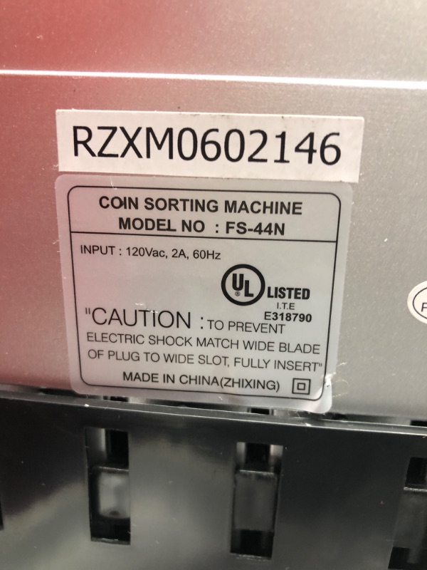 Photo 4 of Royal Sovereign 4 Row Electric Coin Counter with Patented Anti-Jam Technology & Digital Counting Display (FS-44N), Black FS-44N FS-44N