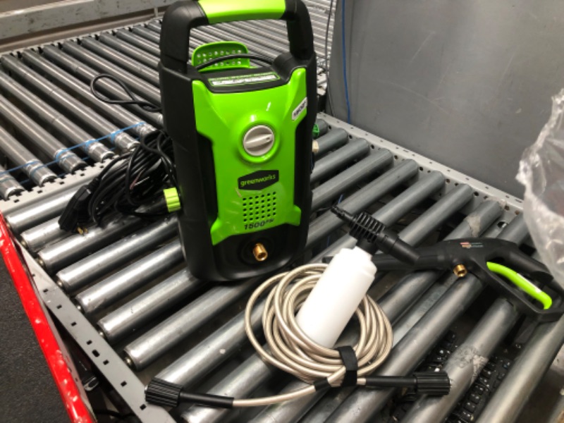 Photo 2 of 
Greenworks 1600 PSI (1.2 GPM) Electric Pressure Washer (Ultra Compact / Lightweight / 20 FT Hose / 35 FT Power Cord) Great For Cars, Fences, Patios, Driveways
