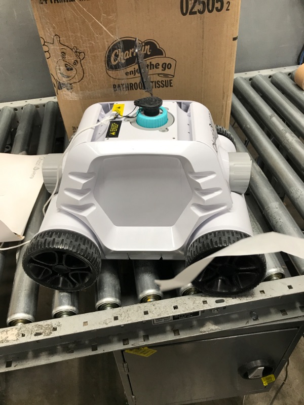 Photo 3 of (MISSING CHARGER, USED) Ofuzzi Cyber 1000 Cordless Robotic Pool Cleaner, Max.95 Mins Runtime, 2.5H Fast Charge, Auto-Dock Pool Vacuum (White)