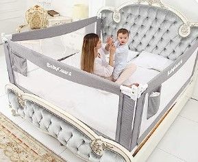 Photo 1 of BabyGuard Bed Rails for Toddlers - Extra Long and Tall Specially Designed for Twin, Full, Queen, King & California King Bed Mattress (3 Side, King)
