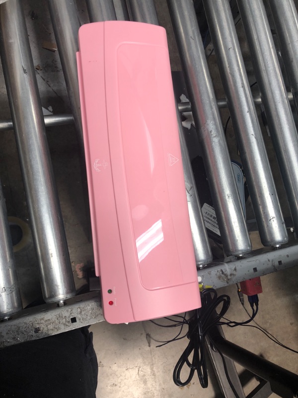 Photo 2 of "MISSING ACCESSORIES" Thermal Laminator Machine, 12 inches Wide (A3 A4 A6), Never Jam Technology, with Paper Trimmer, Corner Rounder, 2 Roller System, Pink
