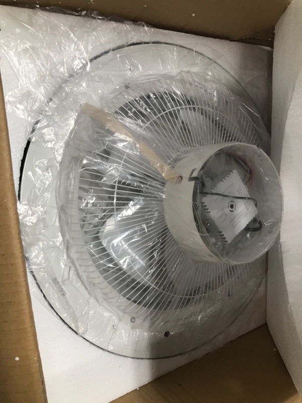 Photo 1 of Jinweite Ceiling Fan with Light, 20 inches LED Remote Control Fully Dimmable Lighting Modes Invisible Acrylic Blades Metal Shell Semi Flush Mount Low Profile Fan,Gray