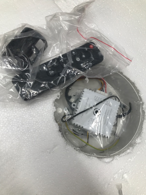 Photo 1 of Jinweite Ceiling Fan with Light, 20 inches LED Remote Control Fully Dimmable Lighting Modes Invisible Acrylic Blades Metal Shell Semi Flush Mount Low Profile Fan,Gray