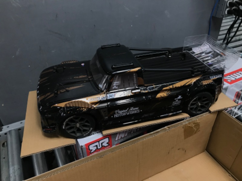 Photo 3 of ARRMA RC Truck 1/8 Infraction 4X4 3S BLX 4WD All-Road Street Bash Resto-Mod Truck RTR (Batteries and Charger Not Included), Gold, ARA4315V3T1