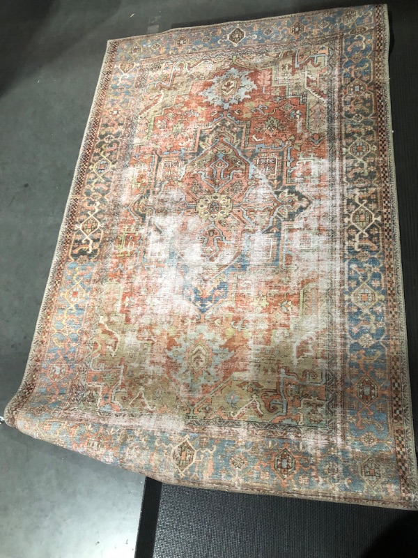 Photo 3 of **DAMAGED**  Loloi II Loren Collection LQ-15 Terracotta/Sky, Traditional 64x42 inches  Accent Rug