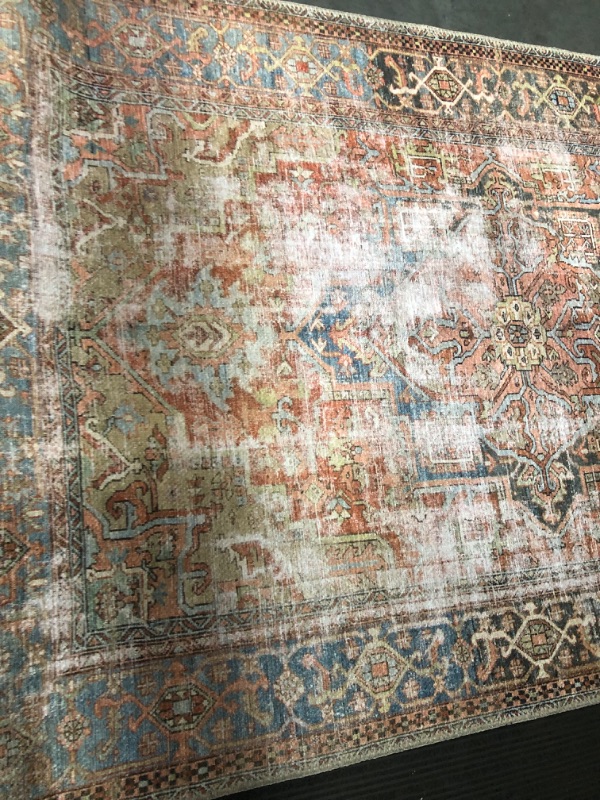 Photo 4 of **DAMAGED**  Loloi II Loren Collection LQ-15 Terracotta/Sky, Traditional 64x42 inches  Accent Rug