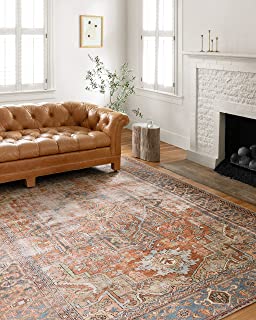 Photo 1 of **DAMAGED**  Loloi II Loren Collection LQ-15 Terracotta/Sky, Traditional 64x42 inches  Accent Rug