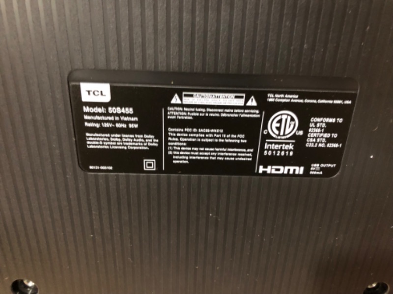 Photo 4 of (PARTS ONLY)TCL 50" Class 4-Series 4K UHD HDR Smart Roku TV