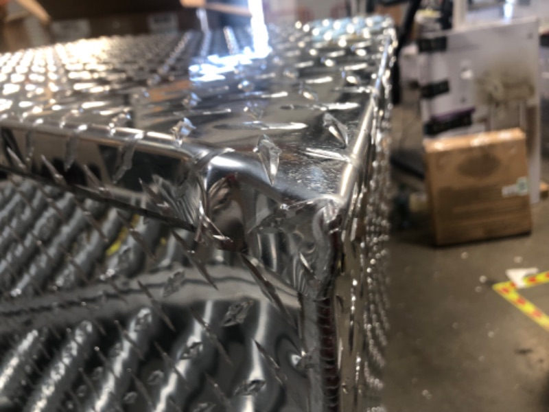 Photo 2 of DENTED**Buyers Products-1701380 Diamond Tread Aluminum Trailer Tongue Truck Box (15x14.5x34/20.7 Inch) - Silver Diamond Tread Aluminum Silver 34 inches