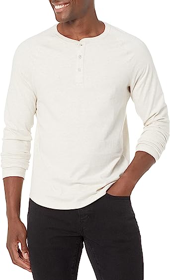 Photo 1 of Amazon Essentials Men's Slim-Fit Long-Sleeve Henley Shirt
 large 