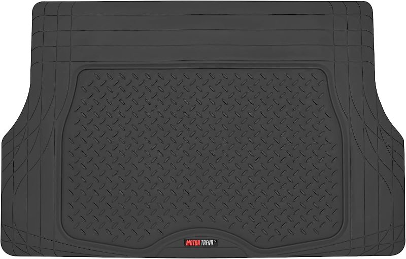 Photo 1 of  Heavy Duty Utility Cargo Liner Floor Mats for Car Truck SUV, Trimmable to Fit Trunk, All Weather Protection Black 31.5" x 50" BK