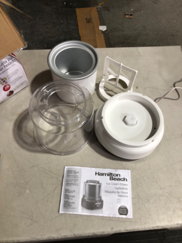 Photo 2 of ***SEE NOTES***
Hamilton Beach Electric Automatic Ice Cream Maker, 1.5 Quart, White (68880)