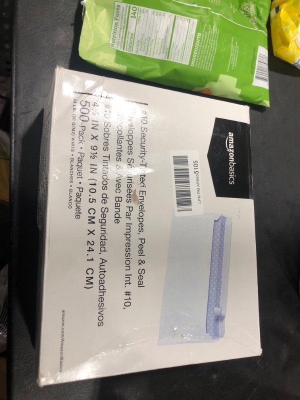 Photo 2 of Amazon Basics #10 Security-Tinted Self-Seal Business Letter Envelopes, Peel & Seal Closure - 500-Pack, White Tint Peel & Seal No Window Envelopes