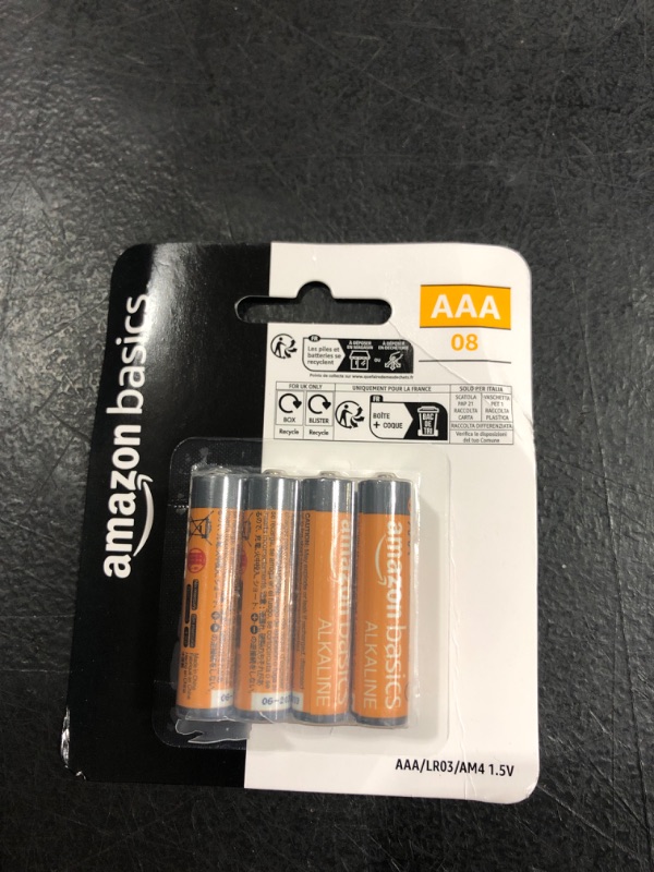 Photo 2 of Amazon Basics 8 Pack AAA High-Performance Alkaline Batteries, 10-Year Shelf Life, Easy to Open Value Pack,8 Count (Pack of 1)