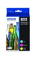 Photo 1 of Epson 822 Standard Capacity, Cyan, Magenta, Yellow Jaune & T822 DURABrite Ultra Ink Standard Capacity Black Cartridge (T822120-S) for Select Workforce Pro Printers Ink + Ink Standard