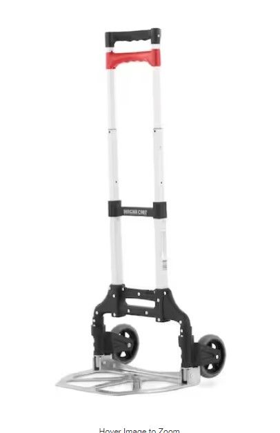 Photo 1 of 150 lbs. Capacity 16.1 in. x 40.9 in. x 15.7 in. Personal Folding Aluminum Hand Truck in Black/Red
