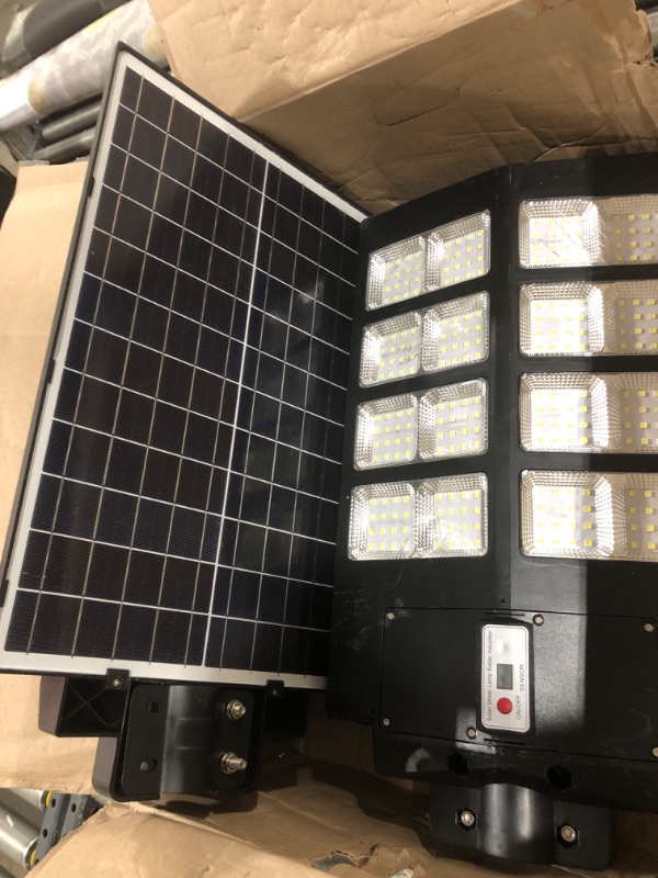 Photo 2 of 1600W Solar Street Lights Outdoor, 260000LM 6500K Commercial Parking Lot Lights Dusk to Dawn, Waterproof Solar Security Flood Lights with Motion Sensor and Remote for Yard, Garage, Driveway