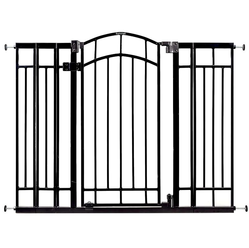 Photo 1 of 
Summer Infant Multi-Use Decorative Extra Tall Walk-Thru Baby Gate, Fits Openings 28.5-48 Inch (Pack of 1), Black Metal, for Doorways and Stairway