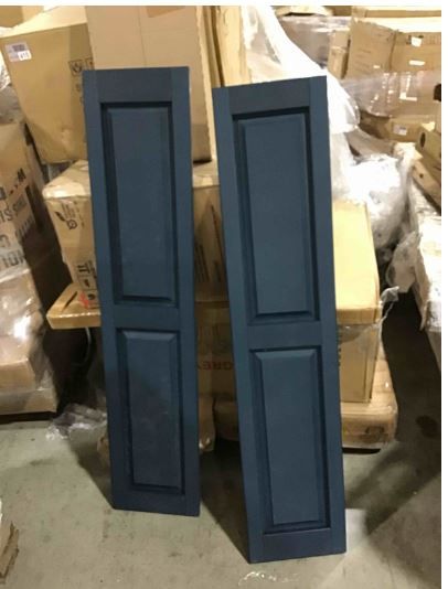 Photo 1 of (set of 2) 12” x 55” Dark Blue Plastic Window Shutters
