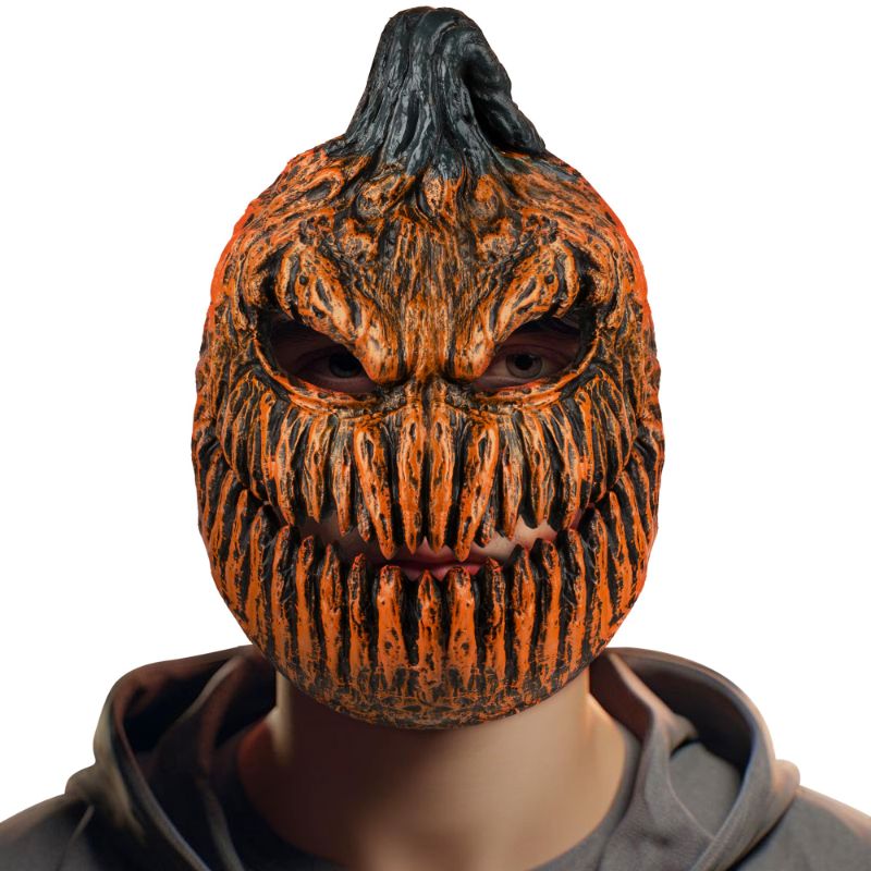 Photo 1 of 2023 New Halloween Jackolantern Pumpkin Face Mask Novelty Scary For Party Holidays and Trick or Treat.