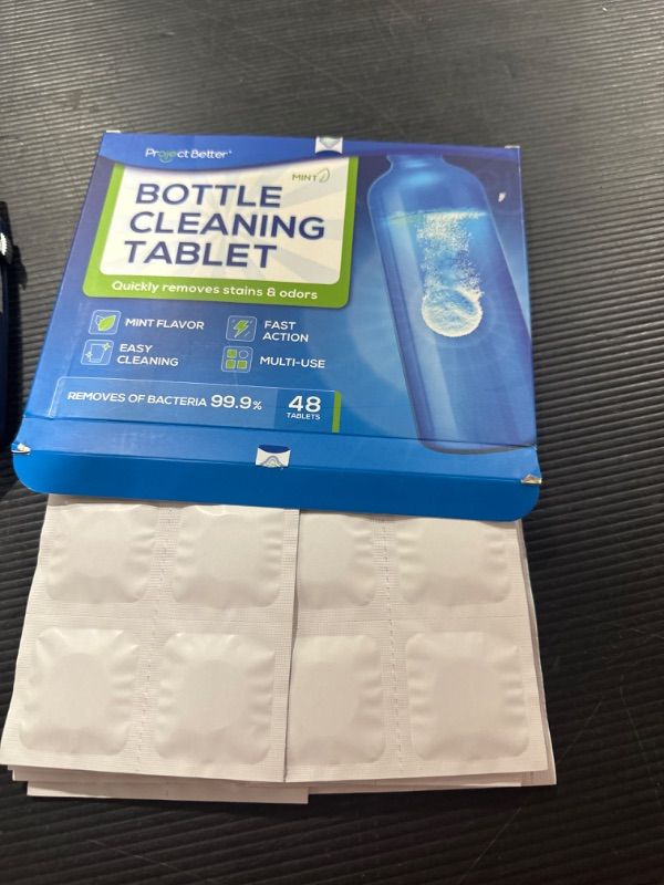 View 2 of Water Bottle & Bladder Cleaning Tablets - Cleaner for Tumbler Glasses, Hydration Bladder, Coffee Mugs & Stainless Bottle - Individually Packed - Removes Stains & Odors - Mint Flavor, 48 Counts 48 Count (Pack of 1)
