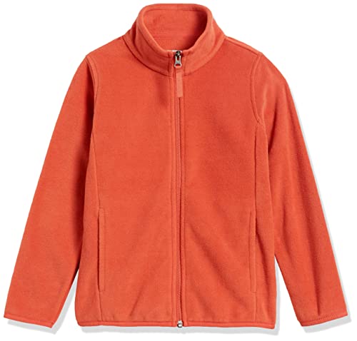 Photo 1 of Amazon Essentials Boys' Polar Fleece Full-Zip Mock Jacket, Bright Orange, X-Small
