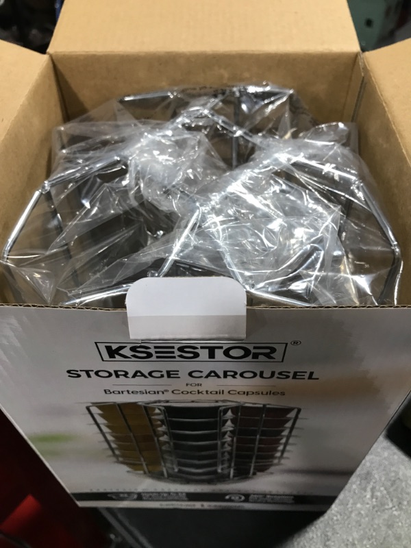 Photo 2 of Premium Storage Carousel for Bartesian Capsules by Ksestor - Holds up to 32 Bartesian Pods - 360-Degree Rotation - Bartesian Pod Holder - Bartesian Cocktail Machine