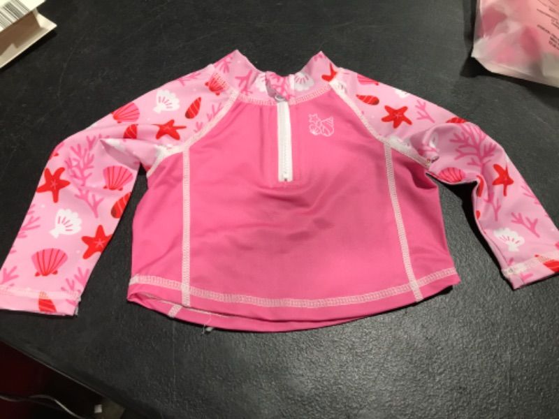 Photo 2 of BesserBay Unisex Baby UPF 50+ Half Zip Rash Guard Long Sleeve Swim Shirt 0-36 Months 18 Months Pink | Sealife